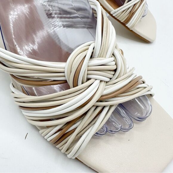 Andre Assous Cream/Tan Kelsie Twist Mule Slide Jute Chunky Heel Sandal (Women) 9 - Picture 5 of 15
